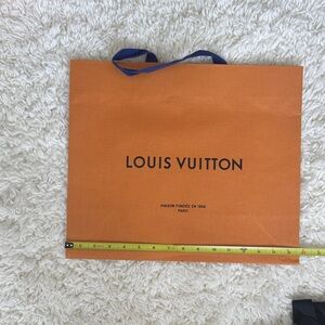 Louis Vuitton Orange Bag with Blue Handles